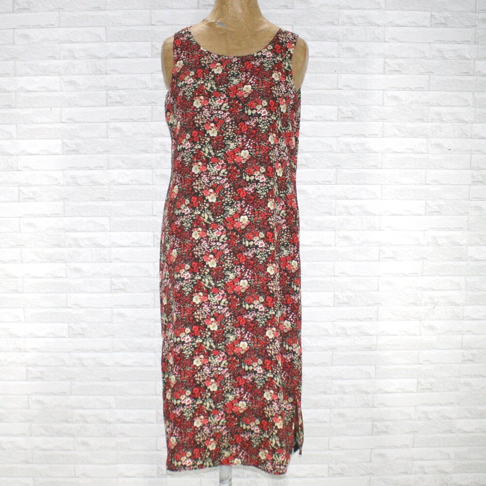 VINTAGE STUDIO EASE Reversible Dress Floral Sleeveless Print Summer Vacation M - Picture 2 of 16